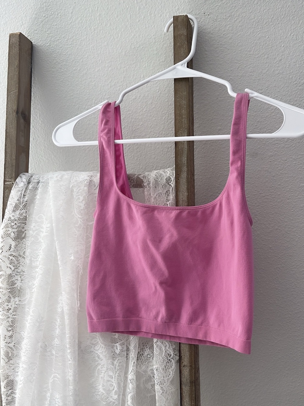 Free People Pink Scoop Crop Tank